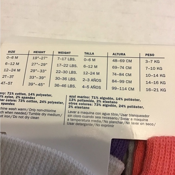 OLD NAVY NWT 0-6 MO PK OF 6 CREW SOCKS GIRLS - Picture 3 of 4